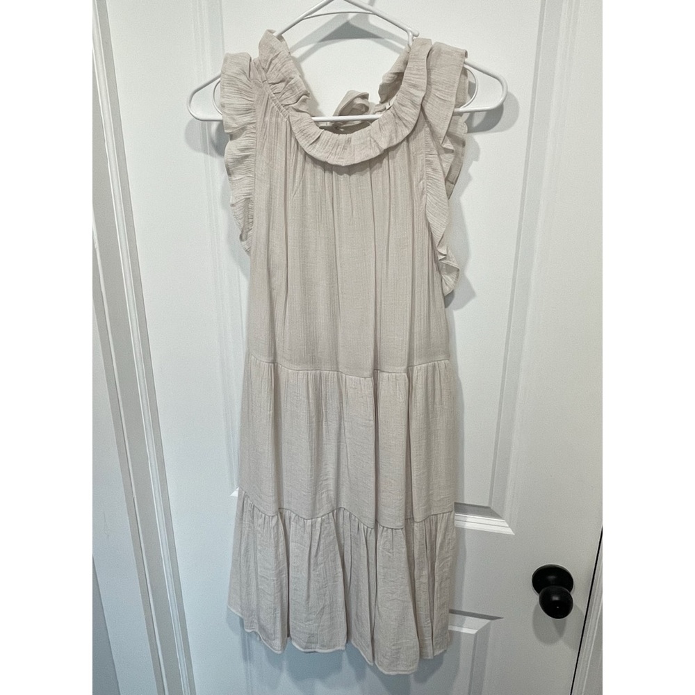 Ruffle Neck & Sleeve Mini Dress